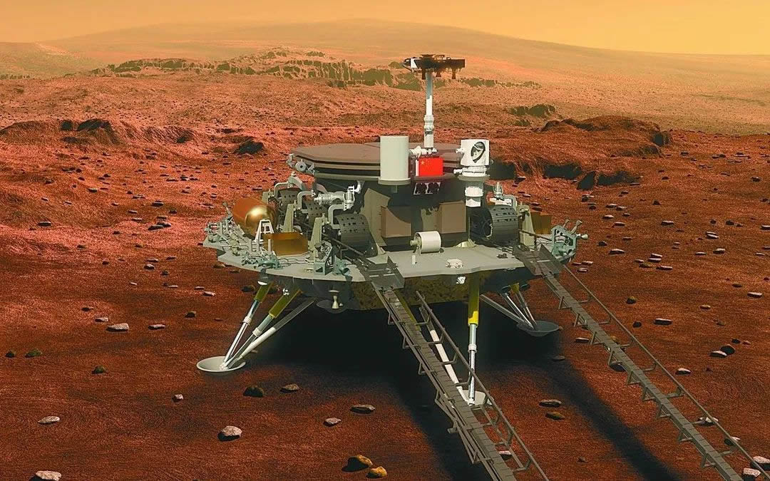 天問一號火星探測器登陸火星